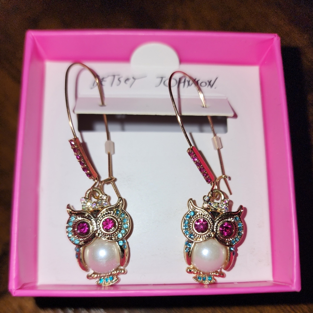 Betsey Johnson Owl Earrings